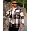 imageCOOFANDY Mens Flannel Shirts Casual Button Down Plaid Shirt Jacket Long Sleeve Fleece Shacket with PocketsGray