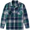 imageCOOFANDY Mens Flannel Shirts Casual Button Down Plaid Shirt Jacket Long Sleeve Fleece Shacket with PocketsGray Green