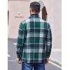 imageCOOFANDY Mens Flannel Shirts Casual Button Down Plaid Shirt Jacket Long Sleeve Fleece Shacket with PocketsGray Green