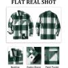 imageCOOFANDY Mens Flannel Shirts Casual Button Down Plaid Shirt Jacket Long Sleeve Fleece Shacket with PocketsGreen