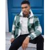 imageCOOFANDY Mens Flannel Shirts Casual Button Down Plaid Shirt Jacket Long Sleeve Fleece Shacket with PocketsGreen