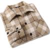imageCOOFANDY Mens Flannel Shirts Casual Button Down Plaid Shirt Jacket Long Sleeve Fleece Shacket with PocketsKhaki