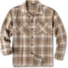 imageCOOFANDY Mens Flannel Shirts Casual Button Down Plaid Shirt Jacket Long Sleeve Fleece Shacket with PocketsKhaki