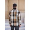 imageCOOFANDY Mens Flannel Shirts Casual Button Down Plaid Shirt Jacket Long Sleeve Fleece Shacket with PocketsKhaki Gray