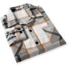 imageCOOFANDY Mens Flannel Shirts Casual Button Down Plaid Shirt Jacket Long Sleeve Fleece Shacket with PocketsLight Gray