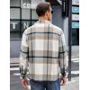 imageCOOFANDY Mens Flannel Shirts Casual Button Down Plaid Shirt Jacket Long Sleeve Fleece Shacket with PocketsLight Gray