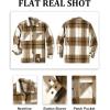 imageCOOFANDY Mens Flannel Shirts Casual Button Down Plaid Shirt Jacket Long Sleeve Fleece Shacket with PocketsLight Khaki