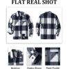 imageCOOFANDY Mens Flannel Shirts Casual Button Down Plaid Shirt Jacket Long Sleeve Fleece Shacket with PocketsNavy Blue