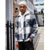 imageCOOFANDY Mens Flannel Shirts Casual Button Down Plaid Shirt Jacket Long Sleeve Fleece Shacket with PocketsNavy Blue