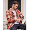 imageCOOFANDY Mens Flannel Shirts Casual Button Down Plaid Shirt Jacket Long Sleeve Fleece Shacket with PocketsOrange