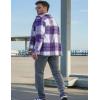 imageCOOFANDY Mens Flannel Shirts Casual Button Down Plaid Shirt Jacket Long Sleeve Fleece Shacket with PocketsPurple