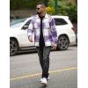 imageCOOFANDY Mens Flannel Shirts Casual Button Down Plaid Shirt Jacket Long Sleeve Fleece Shacket with PocketsPurple