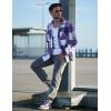 imageCOOFANDY Mens Flannel Shirts Casual Button Down Plaid Shirt Jacket Long Sleeve Fleece Shacket with PocketsPurple