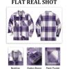 imageCOOFANDY Mens Flannel Shirts Casual Button Down Plaid Shirt Jacket Long Sleeve Fleece Shacket with PocketsPurple