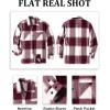 imageCOOFANDY Mens Flannel Shirts Casual Button Down Plaid Shirt Jacket Long Sleeve Fleece Shacket with PocketsRed