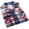 imageCOOFANDY Mens Flannel Shirts Casual Button Down Plaid Shirt Jacket Long Sleeve Fleece Shacket with PocketsRed Blue