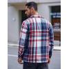 imageCOOFANDY Mens Flannel Shirts Casual Button Down Plaid Shirt Jacket Long Sleeve Fleece Shacket with PocketsRed Blue