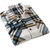 imageCOOFANDY Mens Flannel Shirts Casual Button Down Plaid Shirt Jacket Long Sleeve Fleece Shacket with PocketsWhite Blue