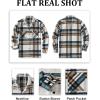 imageCOOFANDY Mens Flannel Shirts Casual Button Down Plaid Shirt Jacket Long Sleeve Fleece Shacket with PocketsWhite Blue