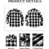 imageCOOFANDY Mens Flannel Shirts Casual Button Down Plaid Shirt Jacket Long Sleeve Fleece ShacketBlackwhite Plaid