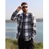 imageCOOFANDY Mens Flannel Shirts Casual Button Down Plaid Shirt Jacket Long Sleeve Fleece ShacketBlue Plaid