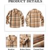 imageCOOFANDY Mens Flannel Shirts Casual Button Down Plaid Shirt Jacket Long Sleeve Fleece ShacketKhakibeige Plaid