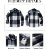 imageCOOFANDY Mens Flannel Shirts Casual Button Down Plaid Shirt Jacket Long Sleeve Fleece ShacketNavywhite Plaid