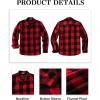 imageCOOFANDY Mens Flannel Shirts Casual Button Down Plaid Shirt Jacket Long Sleeve Fleece ShacketRedblack Plaid