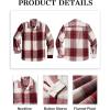 imageCOOFANDY Mens Flannel Shirts Casual Button Down Plaid Shirt Jacket Long Sleeve Fleece ShacketRedwhite Plaid