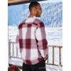 imageCOOFANDY Mens Flannel Shirts Casual Button Down Plaid Shirt Jacket Long Sleeve Fleece ShacketRedwhite Plaid