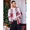 imageCOOFANDY Mens Flannel Shirts Casual Button Down Plaid Shirt Jacket Long Sleeve Fleece ShacketRedwhite Plaid