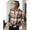 imageCOOFANDY Mens Flannel Shirts Casual Button Down Plaid Shirt Jacket Long Sleeve Fleece ShacketYellowgrey Plaid
