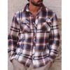 imageCOOFANDY Mens Flannel Shirts Long Sleeve Fleece Plaid Jacket Casual Stylish Button Down Shirts with PocketsBrown