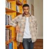 imageCOOFANDY Mens Flannel Shirts Long Sleeve Fleece Plaid Jacket Casual Stylish Button Down Shirts with PocketsLight Khaki