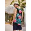 imageCOOFANDY Mens Floral Tank Top Sleeveless Tees All Over Print Casual Sport TShirts Hawaii Beach Vacation2 PackblackBeige