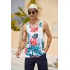 imageCOOFANDY Mens Floral Tank Top Sleeveless Tees All Over Print Casual Sport TShirts Hawaii Beach Vacation2 PackblackWhite
