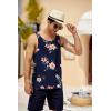 imageCOOFANDY Mens Floral Tank Top Sleeveless Tees All Over Print Casual Sport TShirts Hawaii Beach Vacation2 PackblackbWhite