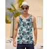imageCOOFANDY Mens Floral Tank Top Sleeveless Tees All Over Print Casual Sport TShirts Hawaii Beach VacationGreen