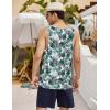 imageCOOFANDY Mens Floral Tank Top Sleeveless Tees All Over Print Casual Sport TShirts Hawaii Beach VacationGreen