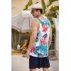 imageCOOFANDY Mens Floral Tank Top Sleeveless Tees All Over Print Casual Sport TShirts Hawaii Beach VacationWhite