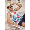 imageCOOFANDY Mens Floral Tank Top Sleeveless Tees All Over Print Casual Sport TShirts Hawaii Beach VacationWhite