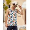 imageCOOFANDY Mens Floral Tank Top Sleeveless Tees All Over Print Casual Sport TShirts Hawaii Beach VacationWhite02