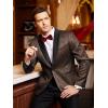 imageCOOFANDY Mens Floral Tuxedo Jacket Jacquard Suit Jacket Slim Fit Blazer for Wedding Prom DinnerGolden