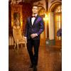 imageCOOFANDY Mens Floral Tuxedo Jacket Jacquard Suit Jacket Slim Fit Blazer for Wedding Prom DinnerPurple