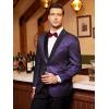 imageCOOFANDY Mens Floral Tuxedo Jacket Jacquard Suit Jacket Slim Fit Blazer for Wedding Prom DinnerPurple