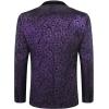 imageCOOFANDY Mens Floral Tuxedo Jacket Jacquard Suit Jacket Slim Fit Blazer for Wedding Prom DinnerPurple