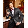 imageCOOFANDY Mens Floral Tuxedo Jacket Jacquard Suit Jacket Slim Fit Blazer for Wedding Prom DinnerSilver