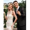 imageCOOFANDY Mens Floral Tuxedo Jacket Jacquard Suit Jacket Slim Fit Blazer for Wedding Prom DinnerType02black