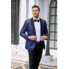 imageCOOFANDY Mens Floral Tuxedo Jacket Jacquard Suit Jacket Slim Fit Blazer for Wedding Prom DinnerType02blue