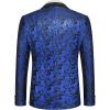 imageCOOFANDY Mens Floral Tuxedo Jacket Jacquard Suit Jacket Slim Fit Blazer for Wedding Prom DinnerType02blue